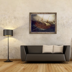Tablou inramat - Hendrick Cornelisz Vroom - Battleship olandez intr-o furtuna ulei pe panza, 70 x 90 cm - Img 2