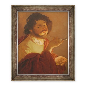 Tablou inramat - Hendrick Ter Brugghen - Fumatul Bravo, 50 x 60 cm
