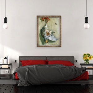 Tablou inramat - Hendrik de Fromantiou - Trompe loeil cu Partridge, 60 x 80 cm - Img 3