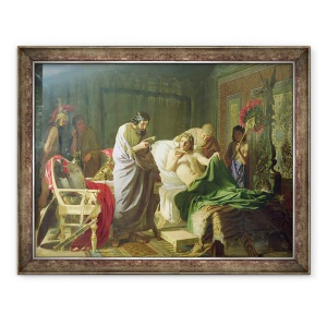 Tablou inramat - Hendrik Siemiradzki - increderea lui Alexandru cel Mare in medicul sau Philippos, 60 x 80 cm