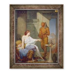 Tablou inramat - Henri Blaise Francois Dejussieu - Cleopatra si sclavul ei, 50 x 60 cm