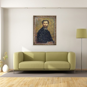 Tablou inramat - Henri Cros - Jose Maria de Heredia 1842-1905, 60 x 80 cm - Img 2