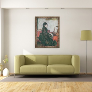Tablou inramat - Henri de Toulouse-Lautrec - Madame Pascal la pian in salonul Chateau de Malrome, 70 x 90 cm - Img 2