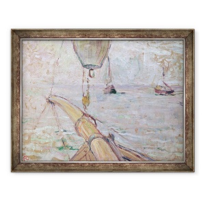 Tablou inramat - Henri de Toulouse-Lautrec - Vedere de Arcachon din partea din fata a Yacht Cocorico, 70 x 90 cm