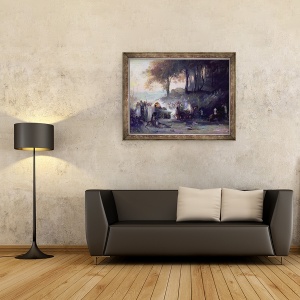 Tablou inramat - Henri Foreau - O procesiune pagana, 70 x 90 cm - Img 2