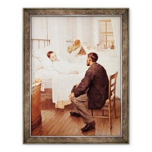 Tablou inramat - Henri Jules Jean Geoffroy - Ziua de vizita la spital, 70 x 90 cm