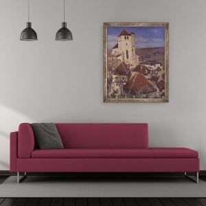 Tablou inramat - Henri Martin - St. Cirq Lapopie, 70 x 85 cm - Img 2