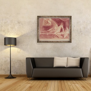 Tablou inramat - Henry Fuseli - Cosmarul lasand doua femei adormite, 70 x 90 cm - Img 2