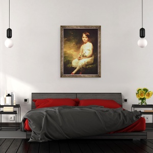 Tablou inramat - Henry Raeburn - Fetita cu flori sau inocenta, 60 x 80 cm - Img 3