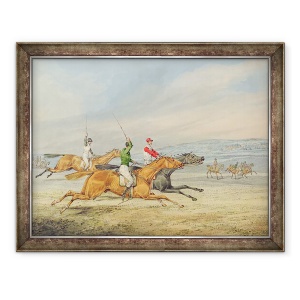 Tablou inramat - Henry Thomas Alken - Steeplechasing, Trei Riders galop spre dreapta, 60 x 80 cm