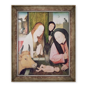 Tablou inramat - Hieronymus Bosch - Adorarea Copilului, 50 x 60 cm