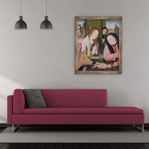 Tablou inramat - Hieronymus Bosch - Adorarea Copilului, 50 x 60 cm - Img 2