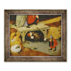 Tablou inramat - Hieronymus Bosch - Detaliu de la panoul central al Tentatiei Sfantului Anthony ulei pe panou, 50 x 60 cm