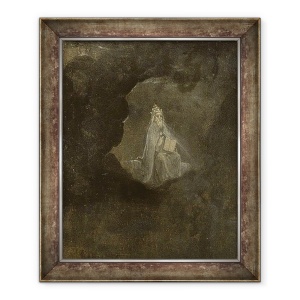 Tablou inramat - Hieronymus Bosch - Dumnezeu a creat lumea din Gradina placerilor pamantesti, 70 x 85 cm