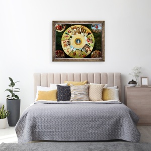 Tablou inramat - Hieronymus Bosch - Tabletop cu cele sapte pacate de moarte si cele patru ultime lucruri ulei pe panou, 60 x 80 cm - Img 3