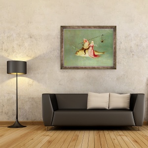 Tablou inramat - Hieronymus Bosch - Tentatia Sfantului Anton, panoul din dreapta, 70 x 90 cm - Img 2