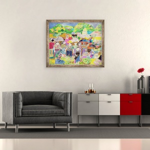 Tablou inramat - Hilary Simon - Almolonga Market, 70 x 85 cm - Img 2