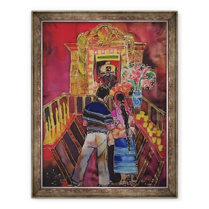 Tablou inramat - Hilary Simon - Cuplu mayas cu Maximon, 70 x 90 cm
