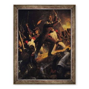 Tablou inramat - Hippolyte Delaroche - Charles-Amedee-Albert de Savoie, Print de Carignan 1798-1849 conducand asaltul la asediul Trocadero, 31 august 1823, 70 x 90 cm
