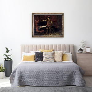 Tablou inramat - Hippolyte Delaroche - Oliver Cromwell 1599-1658 Deschiderea sicriului lui Carol I 1600-49 1831, 60 x 80 cm - Img 3