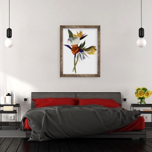 Tablou inramat - Hiroyuki Izutsu - Aranjate cu flori de petale albe ca referinta., 70 x 90 cm - Img 3