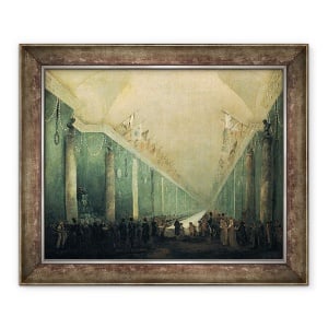 Tablou inramat - Hubert Robert - Banchet dat pentru Napoleon Bonaparte 1769-1821 in Grande Galerie de la Luvru, 70 x 85 cm