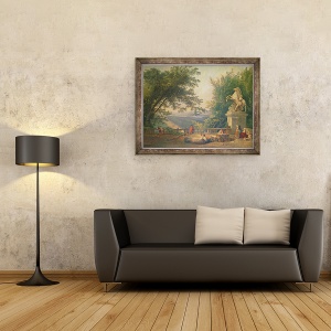 Tablou inramat - Hubert Robert - Ruinele Terasei intr-un parc, 70 x 90 cm - Img 2