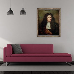 Tablou inramat - Hyacinthe Rigaud - Jean de la Fontaine 1621-95, 50 x 60 cm - Img 2