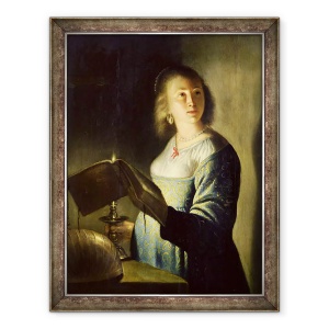 Tablou inramat - Isaac de Jouderville - Tanara femeie cu o lumanare, 60 x 80 cm