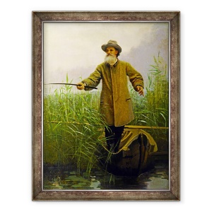 Tablou inramat - Ivan Nikolaevich Kramskoy - Portretul lui Apollon Maikov 1821-97 Pescuit, 70 x 90 cm