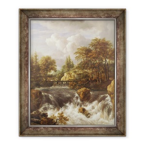 Tablou inramat - Jacob Isaaksz - O cascada intr-un peisaj stancos, 70 x 85 cm