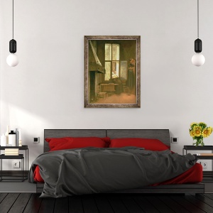 Tablou inramat - Jacobus Vrel - Femeie la o fereastra, 60 x 80 cm - Img 3