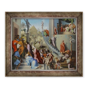 Tablou inramat - Jacopo Pontormo - Iosif cu Iacov in Egipt, 70 x 85 cm