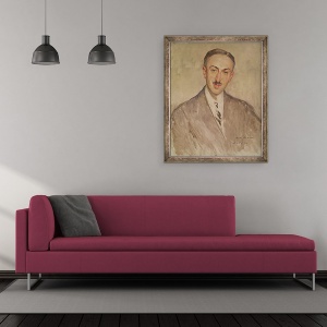 Tablou inramat - Jacques-Emile Blanche - Studiu pentru Portretul lui Andre Maurois 1885-1967 1924, 50 x 60 cm - Img 2