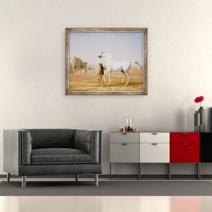 Tablou inramat - Jacques-Laurent Agasse - Wellesley Gri Arabian a condus prin desert, 70 x 85 cm - Img 2