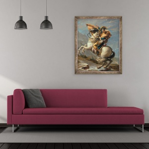 Tablou inramat - Jacques Louis David - Napoleon 1769-1821 Traversand Alpii la trecatoarea St Bernard, 20 mai 1800, 50 x 60 cm - Img 2