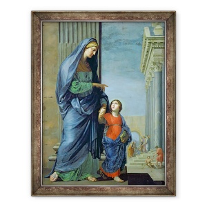 Tablou inramat - Jacques Stella - Sfanta Ana Conducand Fecioara la Templu, 60 x 80 cm