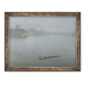 Tablou inramat - James Abbott McNeill Whistler - Tamisa - Nocturne in albastru si argint, 60 x 80 cm