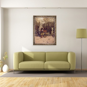 Tablou inramat - James Jacques Joseph Tissot - invingerea Retragerii in Gradinile Tuileries, 70 x 90 cm - Img 2
