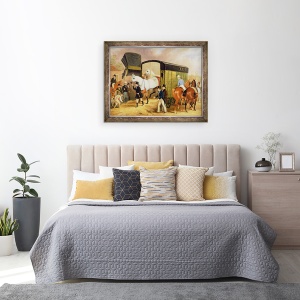 Tablou inramat - James Pollard - Animalele de companie Derby, Sosirea, 60 x 80 cm - Img 3