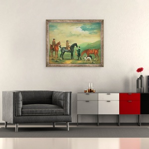 Tablou inramat - James Seymour - Al 4-lea Lord Craven cursand la Ashdown Park, 70 x 85 cm - Img 2