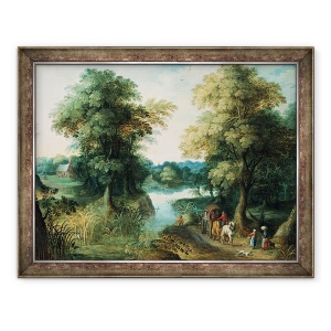 Tablou inramat - Jan Brueghel the Elder - Peisaj cu rau III, 60 x 80 cm