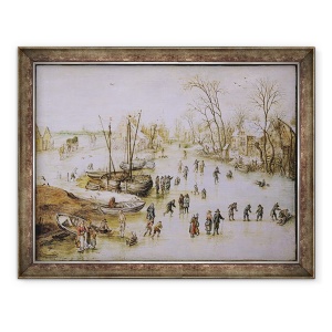 Tablou inramat - Jan Brueghel the Younger - Patinatorii de pe lac, 60 x 80 cm