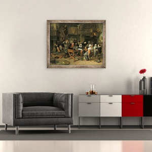 Tablou inramat - Jan Havicksz. Steen - Sarbatoarea botezului, 50 x 60 cm - Img 2