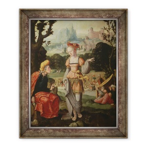 Tablou inramat - Jan van Scorel - Rut si Naomi in campul Boaz, 50 x 60 cm