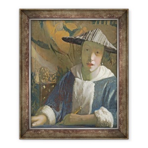 Tablou inramat - Jan Vermeer - Tanara fata cu un flaut, 50 x 60 cm