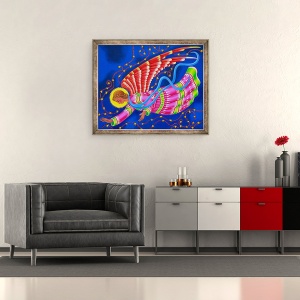 Tablou inramat - Jane Tattersfield - inger cu aripi rosii, 70 x 85 cm - Img 2