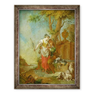 Tablou inramat - Januarius Zick - Pastor si Pastor, 60 x 80 cm