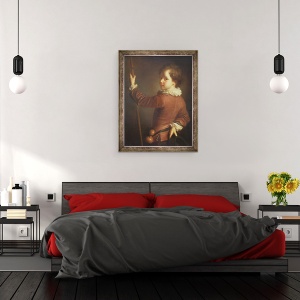 Tablou inramat - Jean-Alexis Grimou - Portretul unui Tanar Pelerin, 60 x 80 cm - Img 3