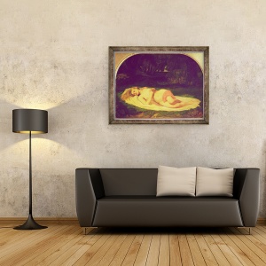 Tablou inramat - Jean Baptiste Ange Tissier - Nimfa adormita, 60 x 80 cm - Img 2